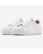 Sneakers en Cuir London blanc/bleu