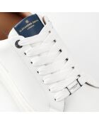 Sneakers en Cuir London blanc/bleu