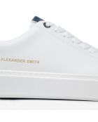 Sneakers en Cuir London blanc/bleu