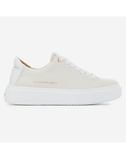 Crèmekleurige leren sneakers uit Londen