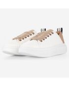 Sneakers en Cuir Wembley camel