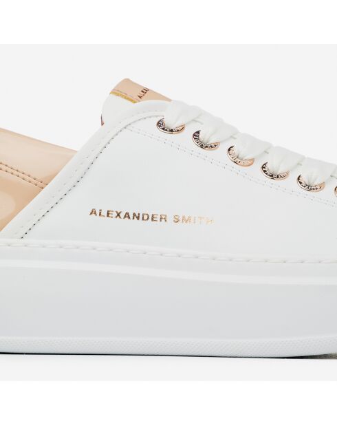 Sneakers en Cuir Wembley blanc/rose