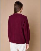 Pull 100% Cachemire 4 fils Ophélie col rond bordeaux