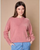 Pull 100% Cachemire 4 fils Ophélie col rond vieux rose