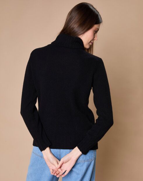 Pull 100% Cachemire 4 fils Audrey col roulé noir