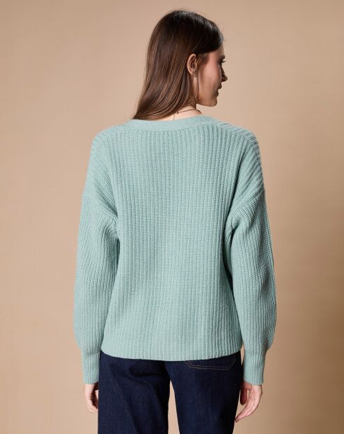 Cardigan en Laine & Cachemire mélangés Noémie sauge