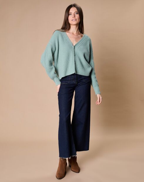 Cardigan en Laine & Cachemire mélangés Noémie sauge