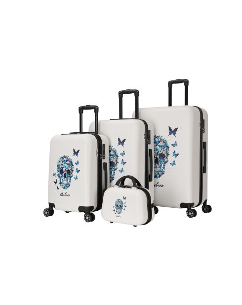 3 Valises & Vanity Blue Serenity blanches
