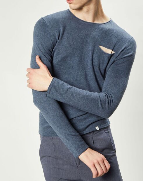 Pull Matt bleu gris/beige