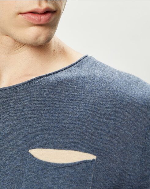 Pull Matt bleu gris/beige