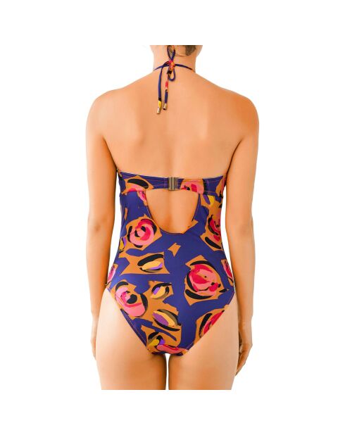 Traje de baño de una pieza rosa azul/rojo