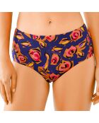 Bas de maillot de bain taille haute Rose bleu/rouge