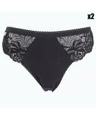 2 Panties Cotton Feminine noirs