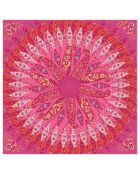 Carré Charme ourlet plat fuchsia - 130x130 cm