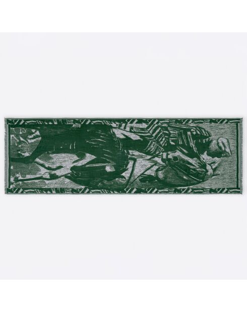 Étole 100% Soie Leandre verte - 70x190 cm