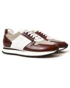 Sneakers en Cuir Monza blanc/marron