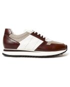 Sneakers en Cuir Monza blanc/marron