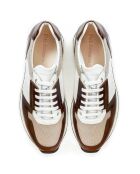 Sneakers en Cuir Monza blanc/marron