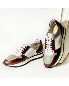 Sneakers en Cuir Monza blanc/marron