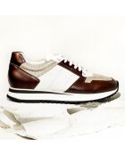 Sneakers en Cuir Monza blanc/marron