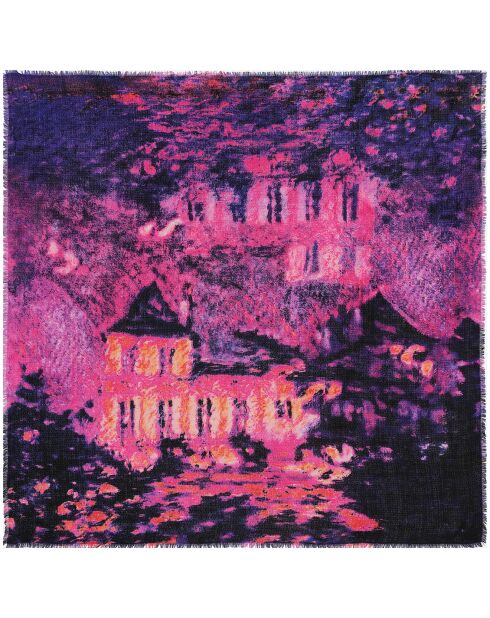 Carré en Laine mélangée Gaia violet - 120x120 cm