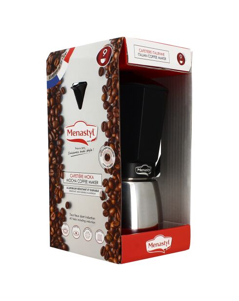 Cafetière Moka 9 Tasses noire - 523 ml