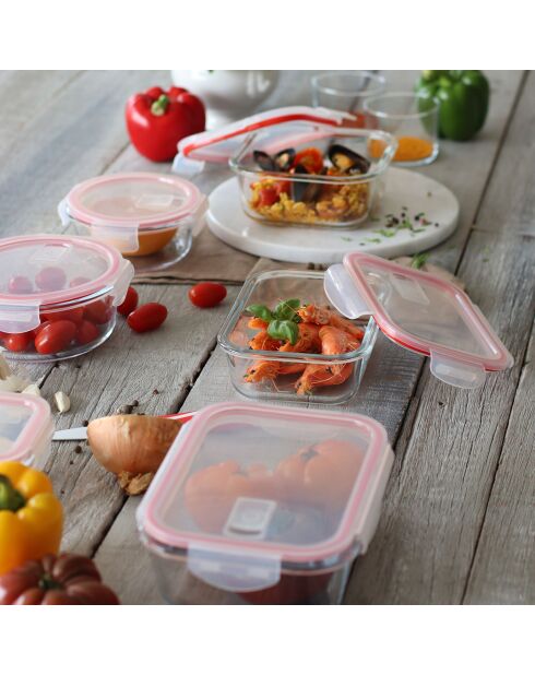 6 transparante Clementine hermetische dozen - 180x135x61 mm