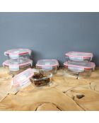 6 transparante Clementine hermetische dozen - 153x112x57 mm