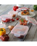 6 transparante Clementine hermetische dozen - 153x112x57 mm