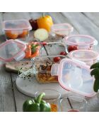 6 transparante Clementine hermetische dozen - 160x160x70 mm