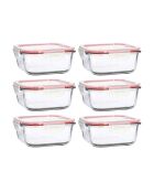6 transparante Clementine hermetische dozen - 160x160x70 mm