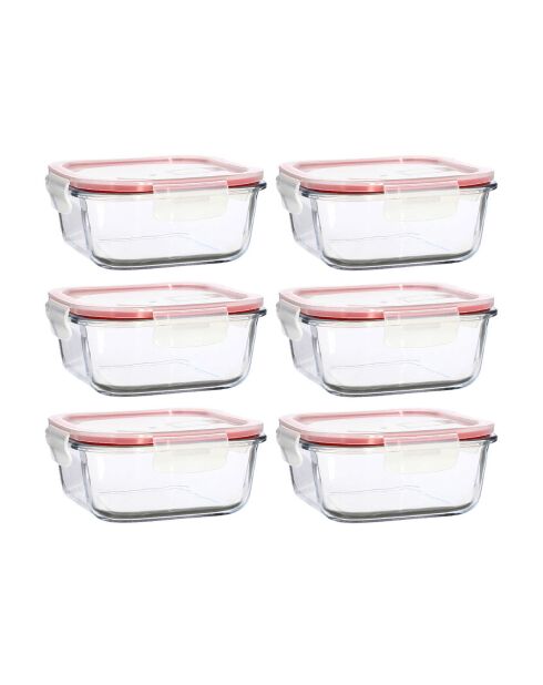 6 transparante Clementine hermetische dozen - 160x160x70 mm