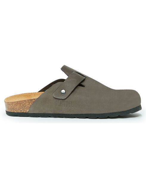 Sabots en Velours de Cuir Noé gris