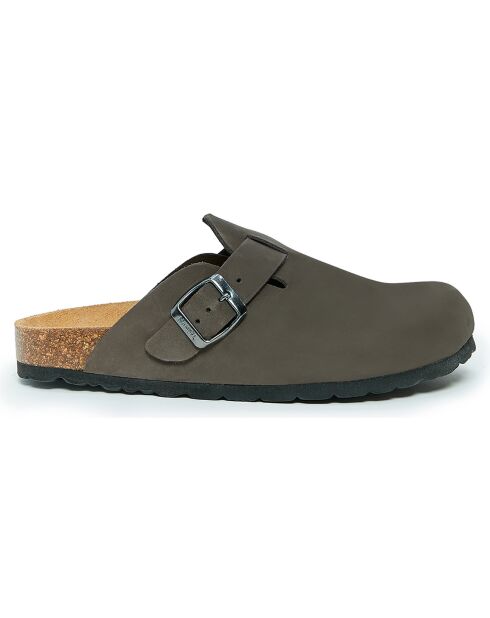 Sabots en Velours de Cuir Noé gris