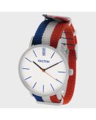 Montre Mixte Idyllic en Tissu bleu/blanc/rouge