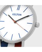 Montre Mixte Idyllic en Tissu bleu/blanc/rouge