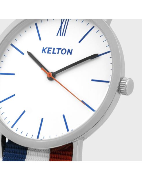 Montre Mixte Idyllic en Tissu bleu/blanc/rouge