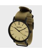 Montre Mixte Idyllic en Tissu noir/beige