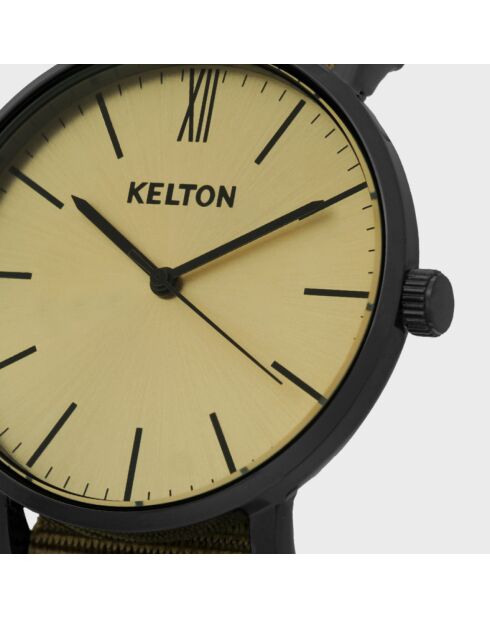 Montre Mixte Idyllic en Tissu noir/beige