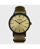 Montre Mixte Idyllic en Tissu noir/beige