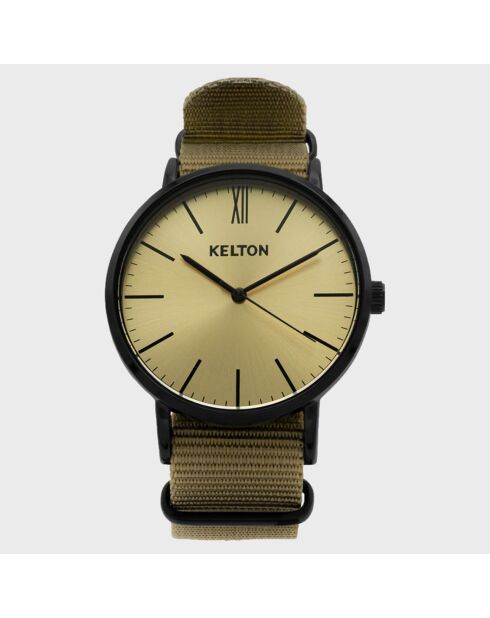 Montre Mixte Idyllic en Tissu noir/beige