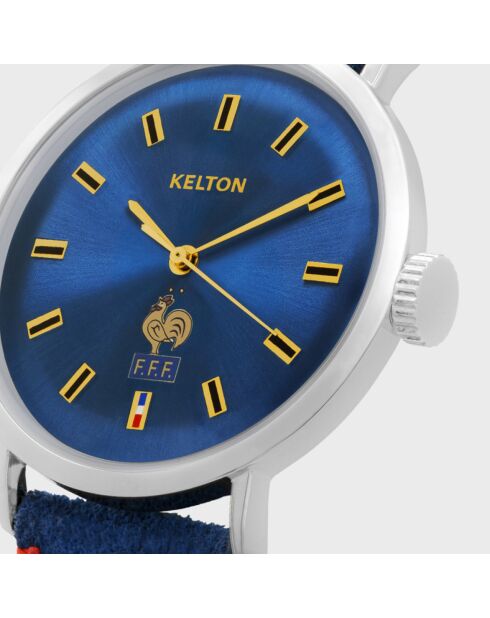 Montre Mixte Les Bleus en Nubuck bleue