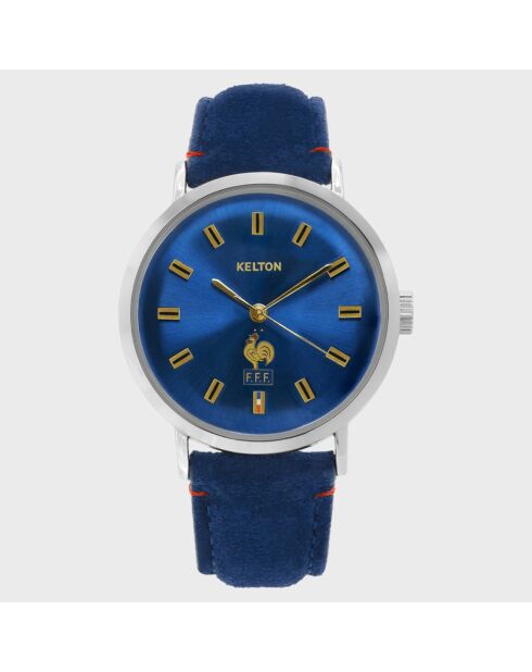 Montre Mixte Les Bleus en Nubuck bleue