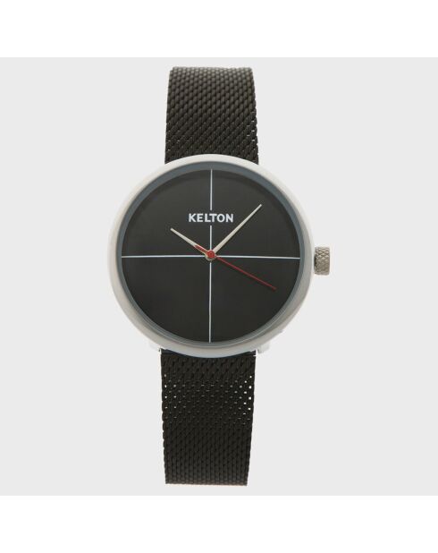 Montre Mixte Vinyle en Acier noire