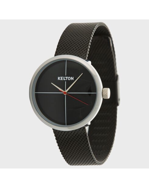 Montre Mixte Vinyle en Acier noire