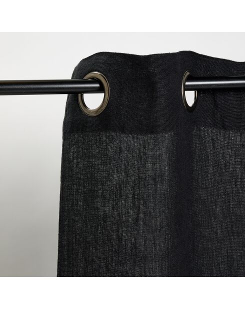 Rideau 100% Lin Porticcio noir - 140x280 cm