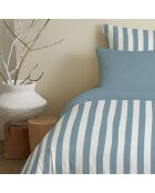 Pack Housse de couette imprimée + Drap housse + 4 Taies d'oreiller azur - pour lit 140x190 cm