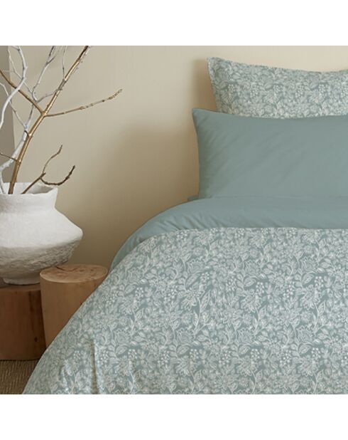 Pack Housse de couette imprimée + Drap housse + 4 Taies d'oreiller glacier - pour lit 160x200 cm
