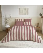 Pack Housse de couette imprimée + Drap housse + 4 Taies d'oreiller pourpre - pour lit 140x190 cm