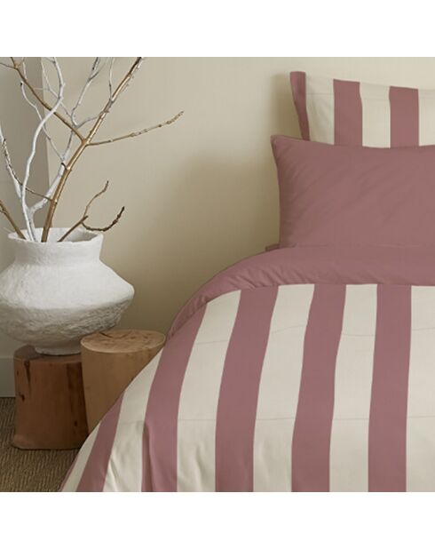 Pack Housse de couette imprimée + Drap housse + 4 Taies d'oreiller pourpre - pour lit 140x190 cm